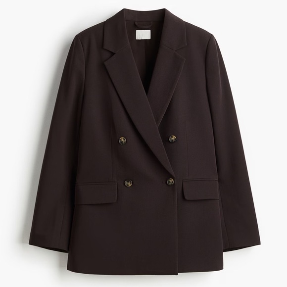 H&M Jackets & Blazers - Elegant Brown Double-Breasted Women's Blazer &‎ Wrap Skort NWT